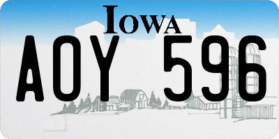 IA license plate AOY596