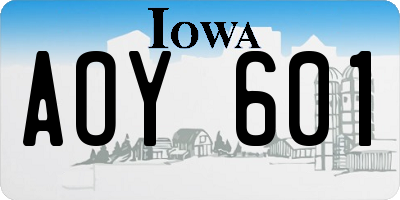 IA license plate AOY601
