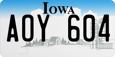 IA license plate AOY604