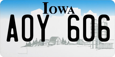IA license plate AOY606