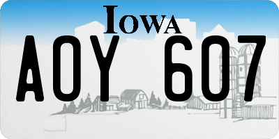 IA license plate AOY607