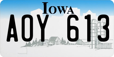 IA license plate AOY613