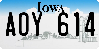 IA license plate AOY614