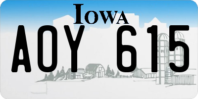 IA license plate AOY615