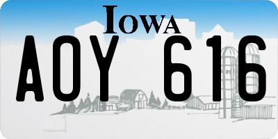 IA license plate AOY616
