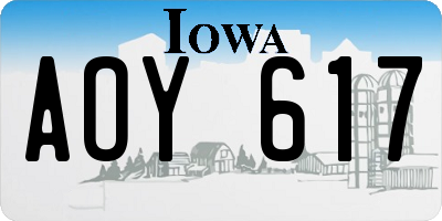 IA license plate AOY617