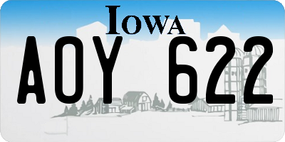 IA license plate AOY622