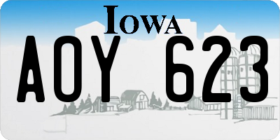 IA license plate AOY623