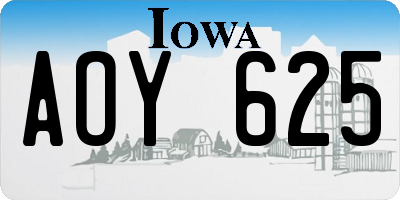 IA license plate AOY625