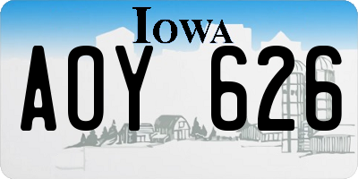 IA license plate AOY626
