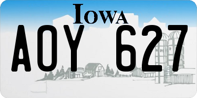 IA license plate AOY627