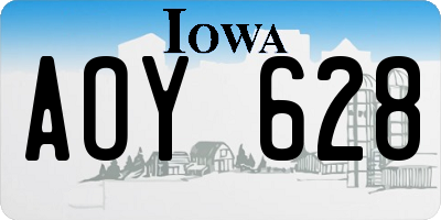 IA license plate AOY628