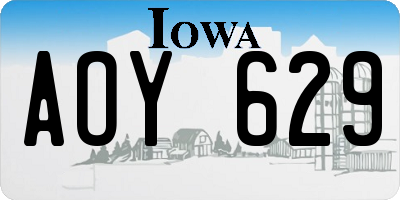 IA license plate AOY629