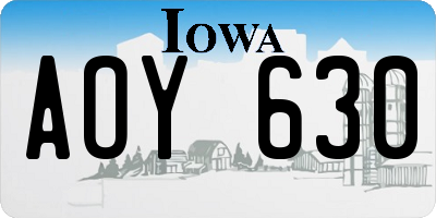 IA license plate AOY630
