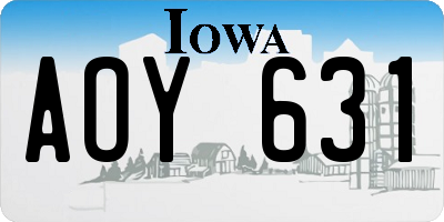 IA license plate AOY631