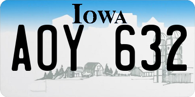 IA license plate AOY632