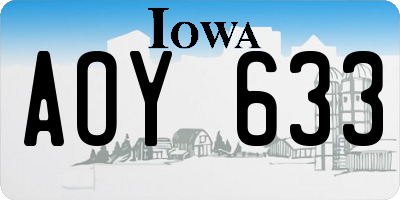 IA license plate AOY633