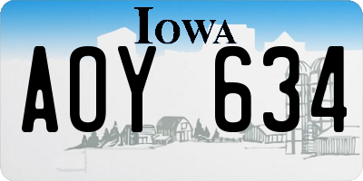 IA license plate AOY634