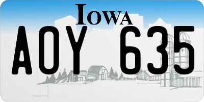 IA license plate AOY635