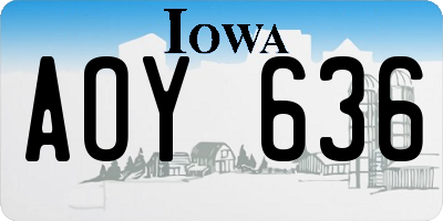 IA license plate AOY636