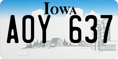 IA license plate AOY637