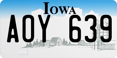 IA license plate AOY639