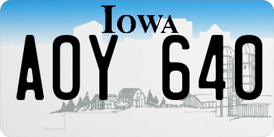 IA license plate AOY640