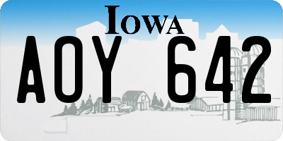 IA license plate AOY642