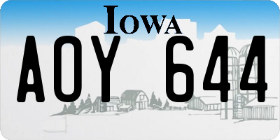 IA license plate AOY644