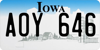 IA license plate AOY646