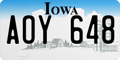 IA license plate AOY648