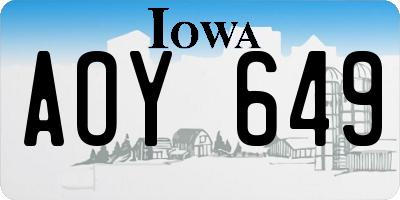 IA license plate AOY649