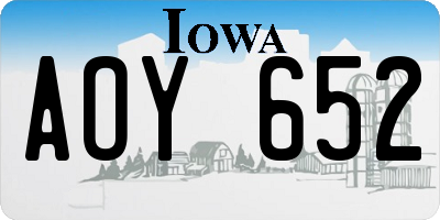 IA license plate AOY652