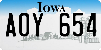 IA license plate AOY654