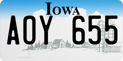 IA license plate AOY655