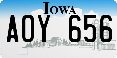 IA license plate AOY656