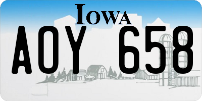 IA license plate AOY658