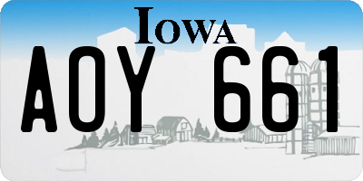 IA license plate AOY661