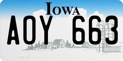 IA license plate AOY663