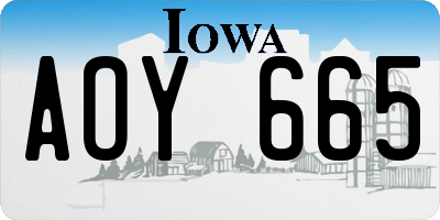 IA license plate AOY665