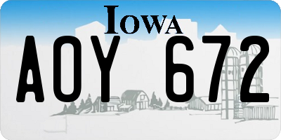IA license plate AOY672