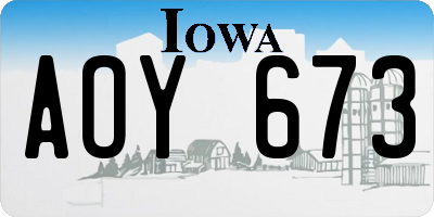 IA license plate AOY673