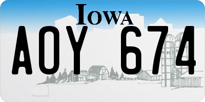 IA license plate AOY674