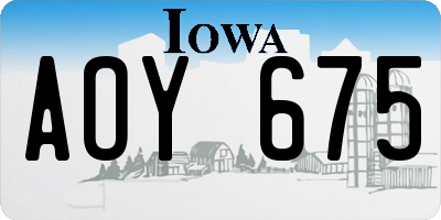 IA license plate AOY675