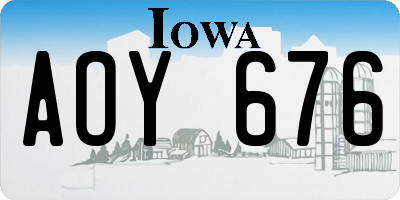 IA license plate AOY676