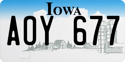 IA license plate AOY677