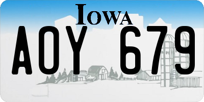 IA license plate AOY679
