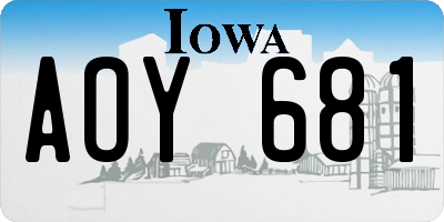 IA license plate AOY681