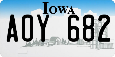 IA license plate AOY682