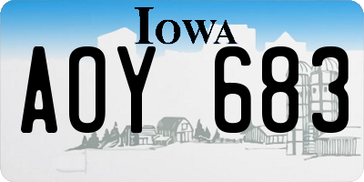 IA license plate AOY683